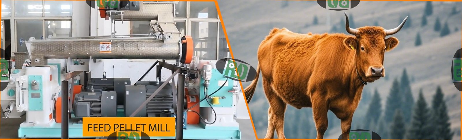 10T/H industrial feed pellet mill with AI control system for cattle and poultry production line